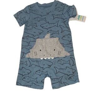 Child Of Mine Made By Carters Boys Size 12 Month Blue Shark Print